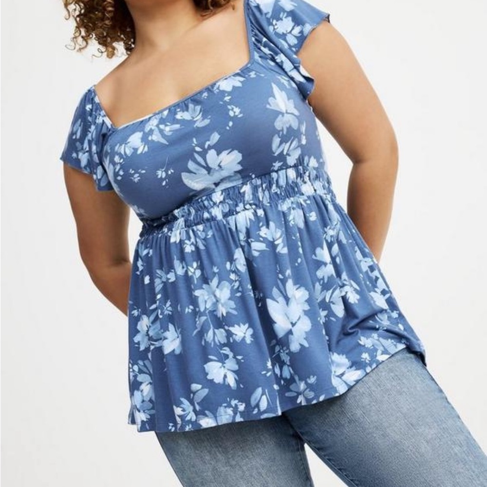 EUC TORRID Super Soft Cinched Waist Babydoll Tank Top sz 2